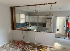 Open-concept kitchen remodel in progress